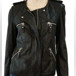 Isabel Marant Étoile Dark Navy Leather Moto Jacket